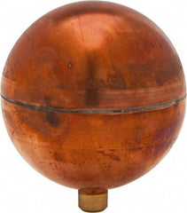 Made in USA - 3" Diam, Spherical, Round Spud Connection, Metal Float - 1/4-20 Thread, Copper, 25 Max psi, 24 Gauge - Exact Industrial Supply