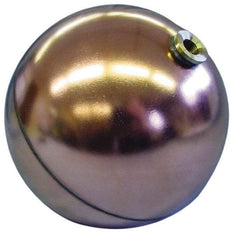 Made in USA - 6" Diam, Spherical, Hex Spud Connection, Metal Float - 1/4 NPT Thread, Copper, 25 Max psi, 23 Gauge - Exact Industrial Supply