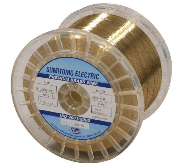 Global EDM - Brass Hard Grade Electrical Discharge Machining (EDM) Wire - 900 N per sq. mm Tensile Strength - Exact Industrial Supply