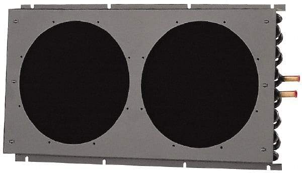 Lytron - 1/2" Tube OD, 2 Fan Mount, Liquid-To-Air Copper Tubed Process Equipment Heat Exchanger - Water Cooler, 12" High x 22.9" Wide x 2.1" Deep, 6,640 BTU/Hr, 400°F Max - Exact Industrial Supply