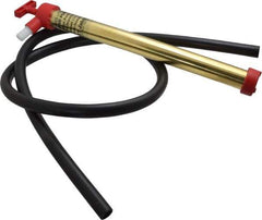 Jabsco - 15 Strokes per Gal, 1/2" Outlet, Brass Hand Operated Plunger Pump - 16 oz per Stroke, 17" OAL, For 5 Gal Drums, For Oil & Diesel Fuel - Exact Industrial Supply
