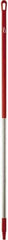 Vikan - 59 x 1-1/4" Aluminum Squeegee Handle - European Threaded Connection, Red - Exact Industrial Supply