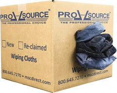 PRO-SOURCE - Reclaimed Rags - Assorted Colors, Denim, Low Lint, 10 Lbs. at 2 to 4 per Pound, Box - Exact Industrial Supply