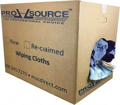 PRO-SOURCE - Reclaimed Rags - Assorted Colors, Terry Cloth, Medium Lint, 50 Lbs. at 3 to 4 per Pound, Box - Exact Industrial Supply