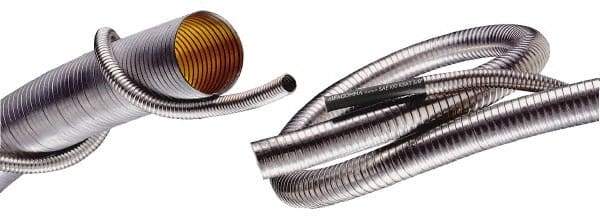 Kuriyama of America - 1-1/2" ID x 1-5/8" OD, -60 to 1,800°F, Stainless Steel Unlined Flexible Metal Duct Hose - 0.01 to 0.012 Gage Thickness, 4-3/4" Bend Radius, 25' Long - Exact Industrial Supply