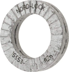 Nord-Lock - 1/4", 0.454" OD, Zinc Flake, Steel Wedge Lock Washer - Grade 2, 0.276 to 0.284" ID - Exact Industrial Supply