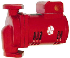 Bell & Gossett - 1/12 hp, 8-5/8" Long, 1 Phase, Cast Iron Housing, Noryl Impeller, Inline Circulator Pump - 115 Volt, 60 Hz, 6-3/8" Flange Width, Bell & Gossett Part No. 1BL012, 150 Max psi, ODP Motor - Exact Industrial Supply