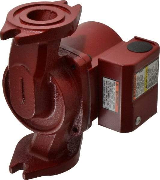 Bell & Gossett - 1/40 hp, 5-9/16" Long, 1 Phase, Cast Iron Housing, Polypropylene Impeller, Inline Circulator Pump - 115 Volt, 60 Hz, 6-3/8" Flange Width, Bell & Gossett Part No. 103267, 150 Max psi, ODP Motor - Exact Industrial Supply