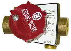 Bell & Gossett - 1-1/2" Pipe, Threaded End Connections, Inline Calibrated Balance Valve - 4-7/16" Long, 3-13/16" High, 300 Max psi, Brass Body - Exact Industrial Supply