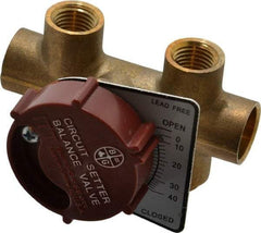 Bell & Gossett - 2" Pipe, Solder End Connections, Inline Calibrated Balance Valve - 5-1/8" Long, 4-1/8" High, 300 Max psi, Brass Body - Exact Industrial Supply
