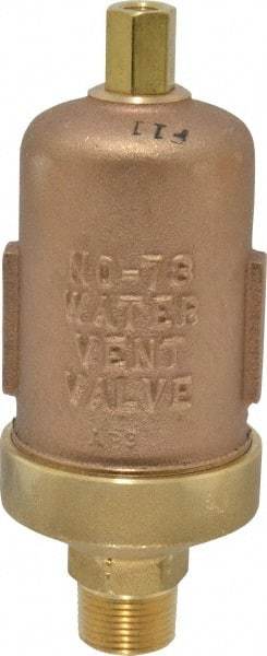 Hoffman Speciality - 1/8" Inlet, 3/4" Outlet, 150 Max psi, Cast Brass Water Vent - 450 Max Hydrostatic psi, 250°F Max - Exact Industrial Supply