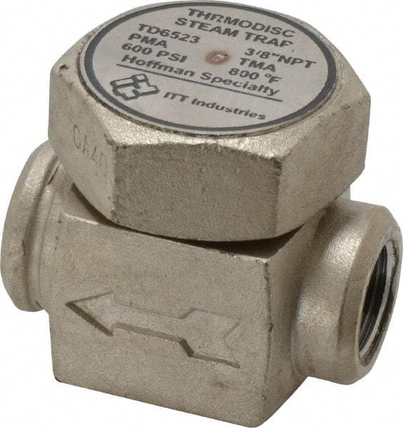 Hoffman Speciality - 3/8 Female" Pipe, Stainless Steel Thermodisc Steam Trap - 600 Max psi - Exact Industrial Supply