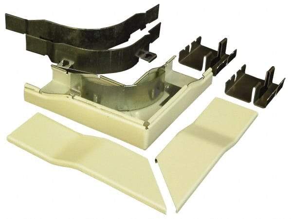 Wiremold - 5-1/2 Inch Long x 5-1/2 Inch Wide x 7/8 Inch High, Raceway Elbow End - 90°, Ivory, For Use with Wiremold 2400 Series Raceways - Exact Industrial Supply