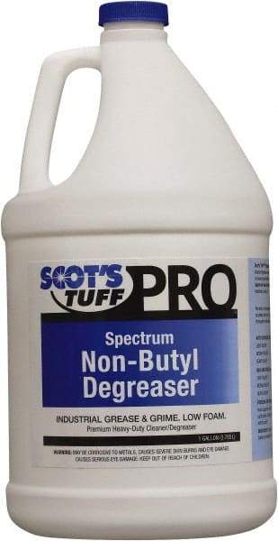 Scot's Tuff - 1 Gal Bottle Cleaner/Degreaser - Liquid, Concentrated, Low Sudsing, Pleasant - Exact Industrial Supply