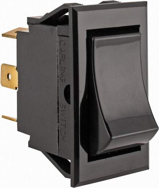 GC/Waldom - DPDT, Momentary (MO), On-On Sequence, Appliance Rocket Switch - 15 Amps at 125 Volts, 10 Amps at 250 Volts, 3/4 hp at 125/250 VAC, Quick Connect, Panel Mount - Exact Industrial Supply