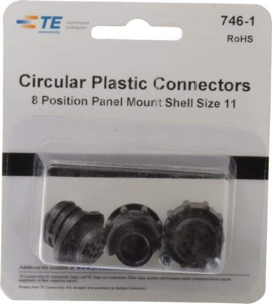 Tyco/Amp - Panel Mount Plug and Receptacle Kit - 11 to 8 AWG Compatible Wire Size - Exact Industrial Supply