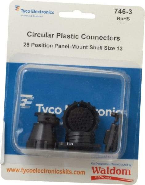 Tyco/Amp - Panel Mount Plug and Receptacle Kit - 28 to 17 AWG Compatible Wire Size - Exact Industrial Supply