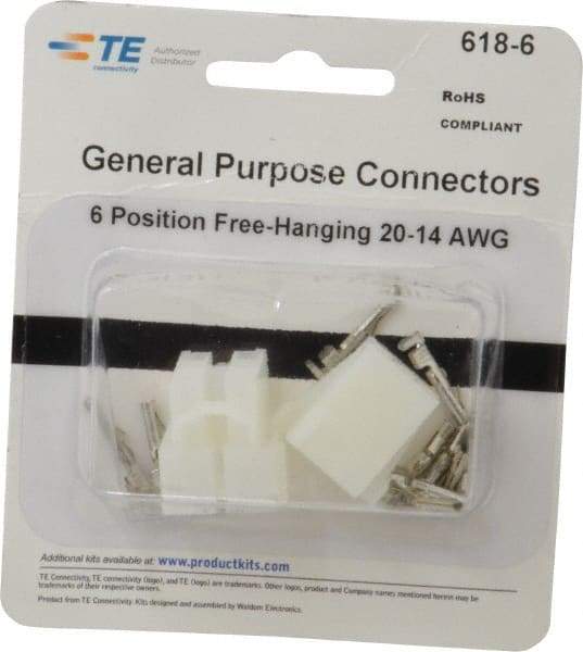 Tyco/Amp - Free Hanging Connector Kit - 20 to 14 AWG Compatible Wire Size - Exact Industrial Supply