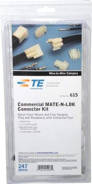 Tyco/Amp - 247 Piece, Wire Connector Kit - 20 to 14 AWG Compatible Wire Size - Exact Industrial Supply