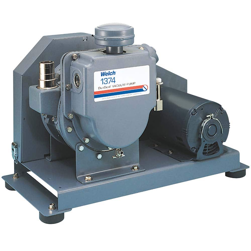 Welch - Rotary Vane-Type Vacuum Pumps; Horsepower: 1.5 ; Voltage: 230/460/3/60 ; Cubic Feet per Minute: 23.00 ; Length (Decimal Inch): 26.0000 ; Width (Decimal Inch): 12.3000 ; Height (Inch): 18.8 - Exact Industrial Supply