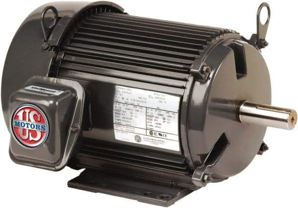 US Motors - 1 hp, TEFC Enclosure, No Thermal Protection, 1740, 1415 RPM, 208-230/460 & 190/380 Volt, 60/50 Hz, Three Phase Premium Efficient Motor - Size 56 Frame, C-Face Mount, 1 Speed, Sealed Ball Bearings, 3.1-3.0/1.5 Full Load Amps, F Class Insulation - Exact Industrial Supply