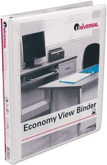 UNIVERSAL - 1/2" Sheet Capacity, 11 x 8-1/2", View Ring Binder - Vinyl, White - Exact Industrial Supply