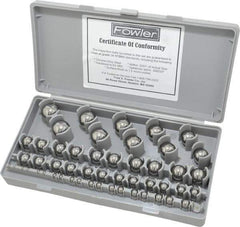 Fowler - 1/8 to 1 Inch Diameter, Chrome Steel, Gage Ball Set - 0.0001 Inch Tolerance, Grade 24 Accuracy, 63 RC Hardness, 26 Pairs - Exact Industrial Supply