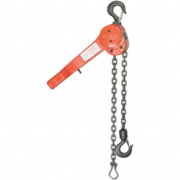 CM - 1,500 Lb Capacity, 20' Lift Height, Chain Manual Lever Hoist - Exact Industrial Supply