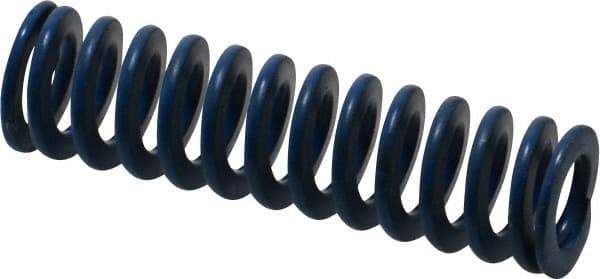 Associated Spring Raymond - 1/2" Hole Diam, 9/32" Rod Diam, 1-3/4" Free Length, Blue Die Spring - 52.5 Lb Max Deflection, 0.88" Max Deflection, Medium Duty, Chromium Alloy Steel - Exact Industrial Supply
