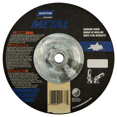 ‎7″ × 1/8″ × 5/8″-11 Norton Metal Non-Woven Depressed Center Wheel Type 27 Aluminum Oxide - Exact Industrial Supply