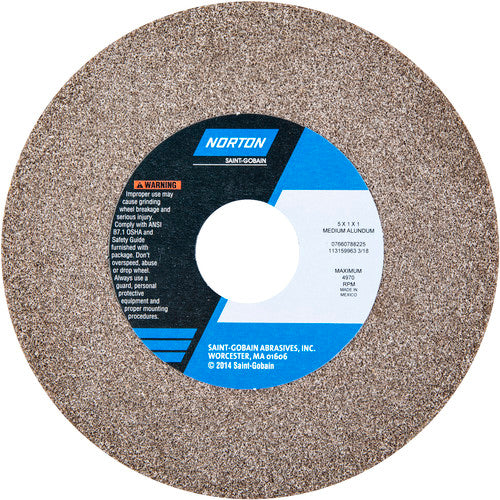 5 × 1 × 1″ Gemini Bench and Pedestal Wheel 57A 60 N VBE Type 01 - Exact Industrial Supply