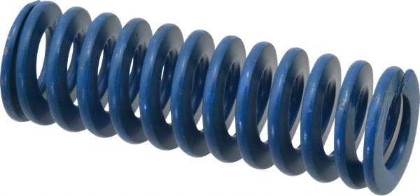 Associated Spring Raymond - 1" Hole Diam, 1/2" Rod Diam, 3" Free Length, Blue Die Spring - 247.5 Lb Max Deflection, 1.5" Max Deflection, Medium Duty, Chromium Alloy Steel - Exact Industrial Supply