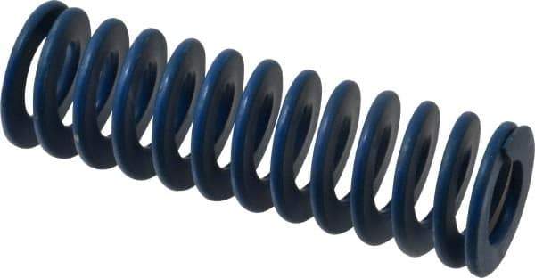 Associated Spring Raymond - 1-1/4" Hole Diam, 5/8" Rod Diam, 4" Free Length, Blue Die Spring - 352 Lb Max Deflection, 2" Max Deflection, Medium Duty, Chromium Alloy Steel - Exact Industrial Supply