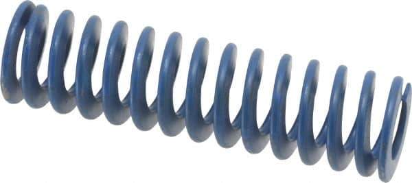 Associated Spring Raymond - 1-1/4" Hole Diam, 5/8" Rod Diam, 4-1/2" Free Length, Blue Die Spring - 360 Lb Max Deflection, 2.25" Max Deflection, Medium Duty, Chromium Alloy Steel - Exact Industrial Supply