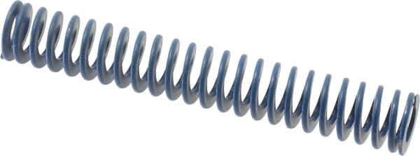 Associated Spring Raymond - 1-1/4" Hole Diam, 5/8" Rod Diam, 8" Free Length, Blue Die Spring - 352 Lb Max Deflection, 4" Max Deflection, Medium Duty, Chromium Alloy Steel - Exact Industrial Supply