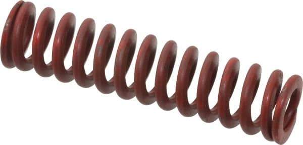 Associated Spring Raymond - 1/2" Hole Diam, 9/32" Rod Diam, 2" Free Length, Red Die Spring - 55.5 Lb Max Deflection, 0.74" Max Deflection, Medium Heavy Duty, Chromium Alloy Steel - Exact Industrial Supply