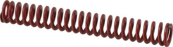 Associated Spring Raymond - 1/2" Hole Diam, 9/32" Rod Diam, 3-1/2" Free Length, Red Die Spring - 51.8 Lb Max Deflection, 1.3" Max Deflection, Medium Heavy Duty, Chromium Alloy Steel - Exact Industrial Supply