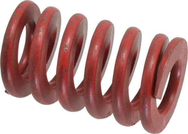 Associated Spring Raymond - 1-1/4" Hole Diam, 5/8" Rod Diam, 2" Free Length, Red Die Spring - 639.4 Lb Max Deflection, 0.74" Max Deflection, Medium Heavy Duty, Chromium Alloy Steel - Exact Industrial Supply