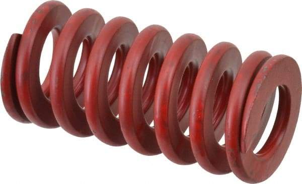 Associated Spring Raymond - 1-1/4" Hole Diam, 5/8" Rod Diam, 2-1/2" Free Length, Red Die Spring - 577.2 Lb Max Deflection, 0.93" Max Deflection, Medium Heavy Duty, Chromium Alloy Steel - Exact Industrial Supply