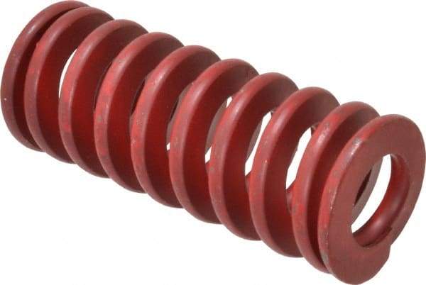 Associated Spring Raymond - 1-1/4" Hole Diam, 5/8" Rod Diam, 3" Free Length, Red Die Spring - 568.3 Lb Max Deflection, 1.11" Max Deflection, Medium Heavy Duty, Chromium Alloy Steel - Exact Industrial Supply