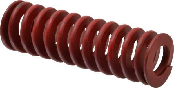 Associated Spring Raymond - 1-1/4" Hole Diam, 5/8" Rod Diam, 4" Free Length, Red Die Spring - 544.6 Lb Max Deflection, 1.48" Max Deflection, Medium Heavy Duty, Chromium Alloy Steel - Exact Industrial Supply