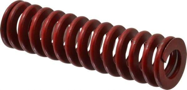 Associated Spring Raymond - 1-1/4" Hole Diam, 5/8" Rod Diam, 4-1/2" Free Length, Red Die Spring - 532.8 Lb Max Deflection, 1.67" Max Deflection, Medium Heavy Duty, Chromium Alloy Steel - Exact Industrial Supply