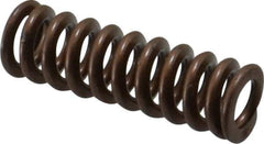 Associated Spring Raymond - 1/2" Hole Diam, 9/32" Rod Diam, 1-1/2" Free Length, Gold Die Spring - 69.8 Lb Max Deflection, 0.45" Max Deflection, Heavy Duty, Chromium Alloy Steel - Exact Industrial Supply