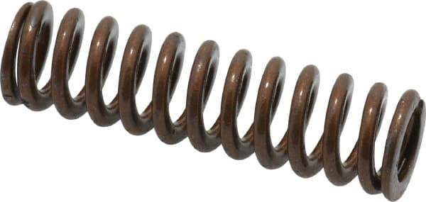 Associated Spring Raymond - 1/2" Hole Diam, 9/32" Rod Diam, 1-3/4" Free Length, Gold Die Spring - 72.5 Lb Max Deflection, 0.53" Max Deflection, Heavy Duty, Chromium Alloy Steel - Exact Industrial Supply
