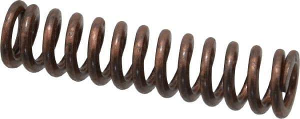 Associated Spring Raymond - 1/2" Hole Diam, 9/32" Rod Diam, 2" Free Length, Gold Die Spring - 66 Lb Max Deflection, 0.6" Max Deflection, Heavy Duty, Chromium Alloy Steel - Exact Industrial Supply