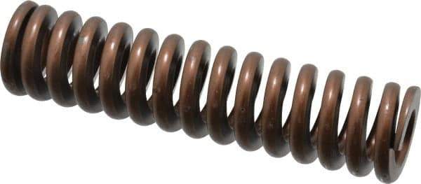 Associated Spring Raymond - 1-1/4" Hole Diam, 5/8" Rod Diam, 5" Free Length, Gold Die Spring - 795 Lb Max Deflection, 1.5" Max Deflection, Heavy Duty, Chromium Alloy Steel - Exact Industrial Supply