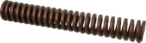 Associated Spring Raymond - 1-1/4" Hole Diam, 5/8" Rod Diam, 8" Free Length, Gold Die Spring - 787.2 Lb Max Deflection, 2.4" Max Deflection, Heavy Duty, Chromium Alloy Steel - Exact Industrial Supply