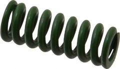 Associated Spring Raymond - 1/2" Hole Diam, 9/32" Rod Diam, 1-1/4" Free Length, Green Die Spring - 75 Lb Max Deflection, 0.31" Max Deflection, Extra Heavy Duty, Chromium Alloy Steel - Exact Industrial Supply