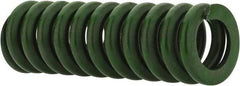 Associated Spring Raymond - 1/2" Hole Diam, 9/32" Rod Diam, 1-1/2" Free Length, Green Die Spring - 75 Lb Max Deflection, 0.38" Max Deflection, Extra Heavy Duty, Chromium Alloy Steel - Exact Industrial Supply