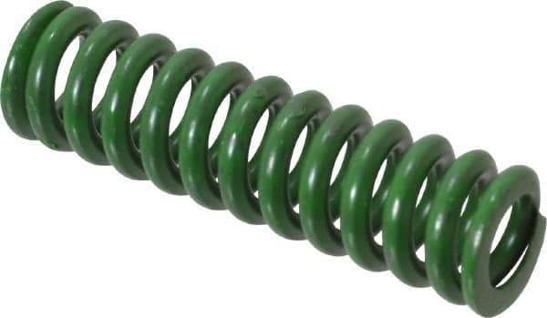 Associated Spring Raymond - 1/2" Hole Diam, 9/32" Rod Diam, 1-3/4" Free Length, Green Die Spring - 74.4 Lb Max Deflection, 0.44" Max Deflection, Extra Heavy Duty, Chromium Alloy Steel - Exact Industrial Supply